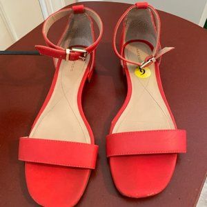 Max Studio Orange Flat Leather Sandals